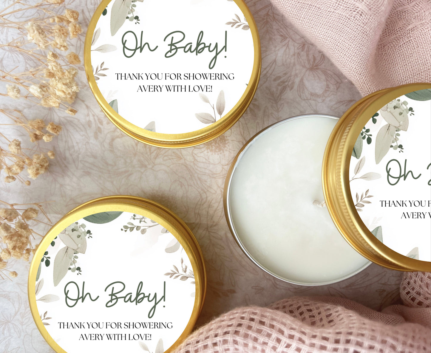 Oh Baby! Personalized Candle Favors for Guests