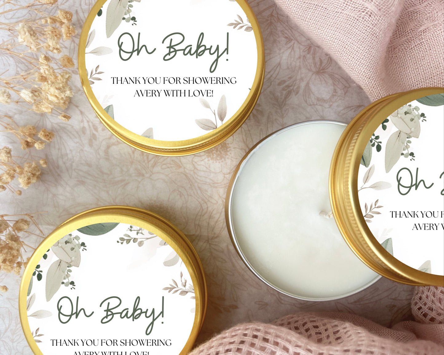 Oh Baby! Personalized Candle Favors for Guests