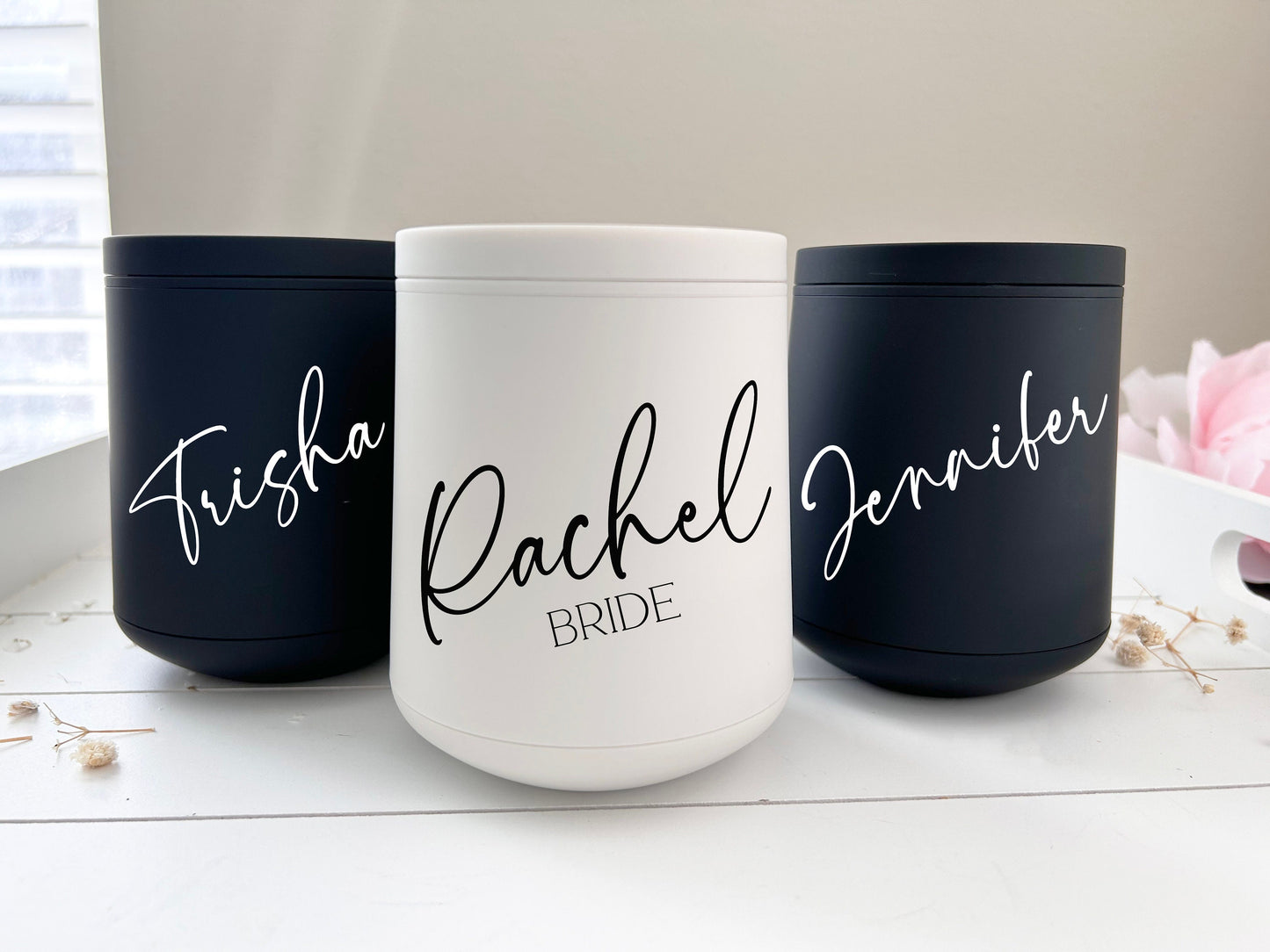 Personalized Acrylic Wine Tumbler, Bridesmaid Tumbler, Gift for Bride Tribe, Bachelorette Party Gift, proposal Gift, Travel Cups