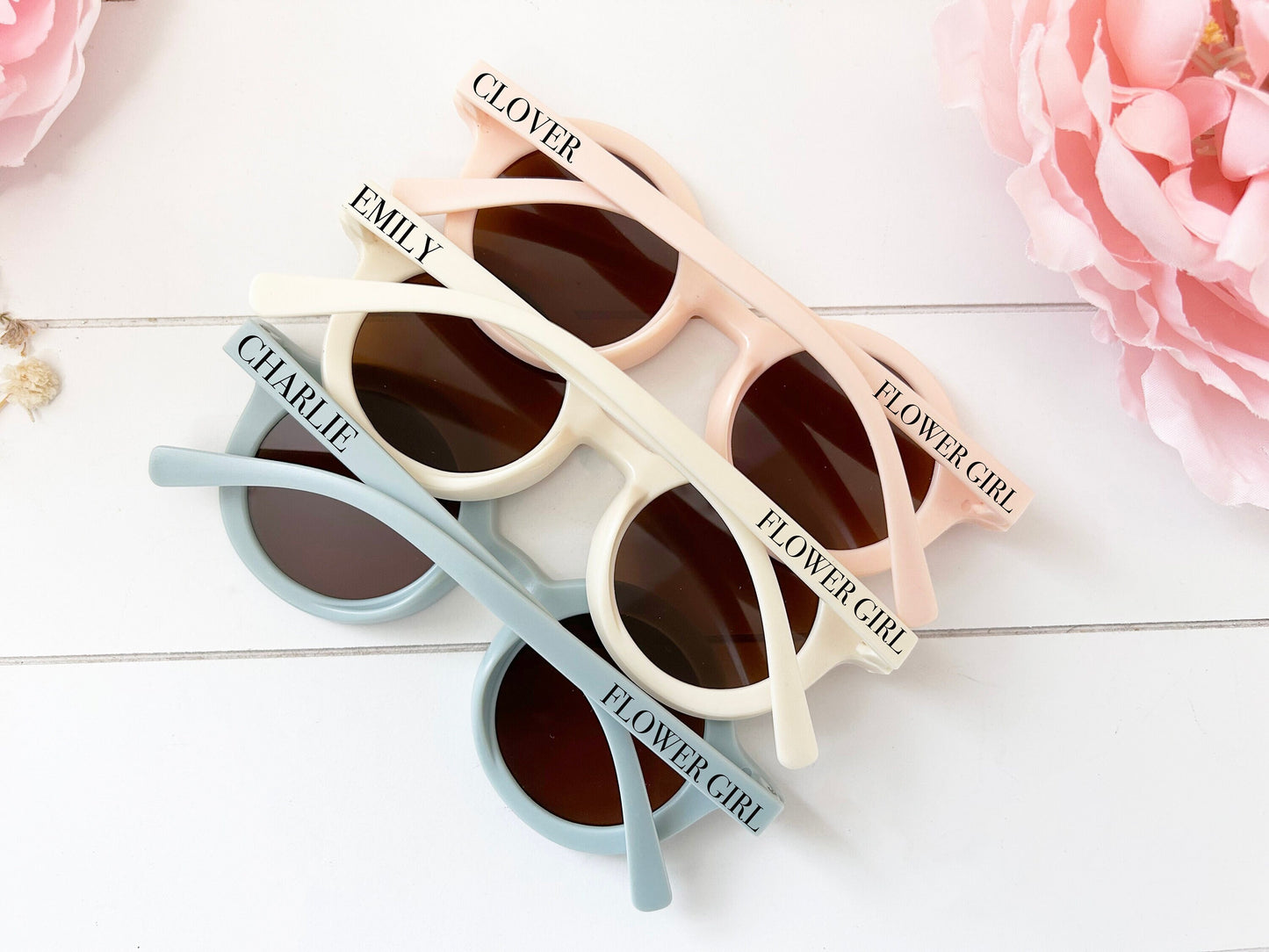 Personalized Flower Girl Sunglasses/ Kids Toddler Round Sunglasses/ Wedding sunglasses for kids/ Cute Kids Sunglasses/ Flower Girl proposal