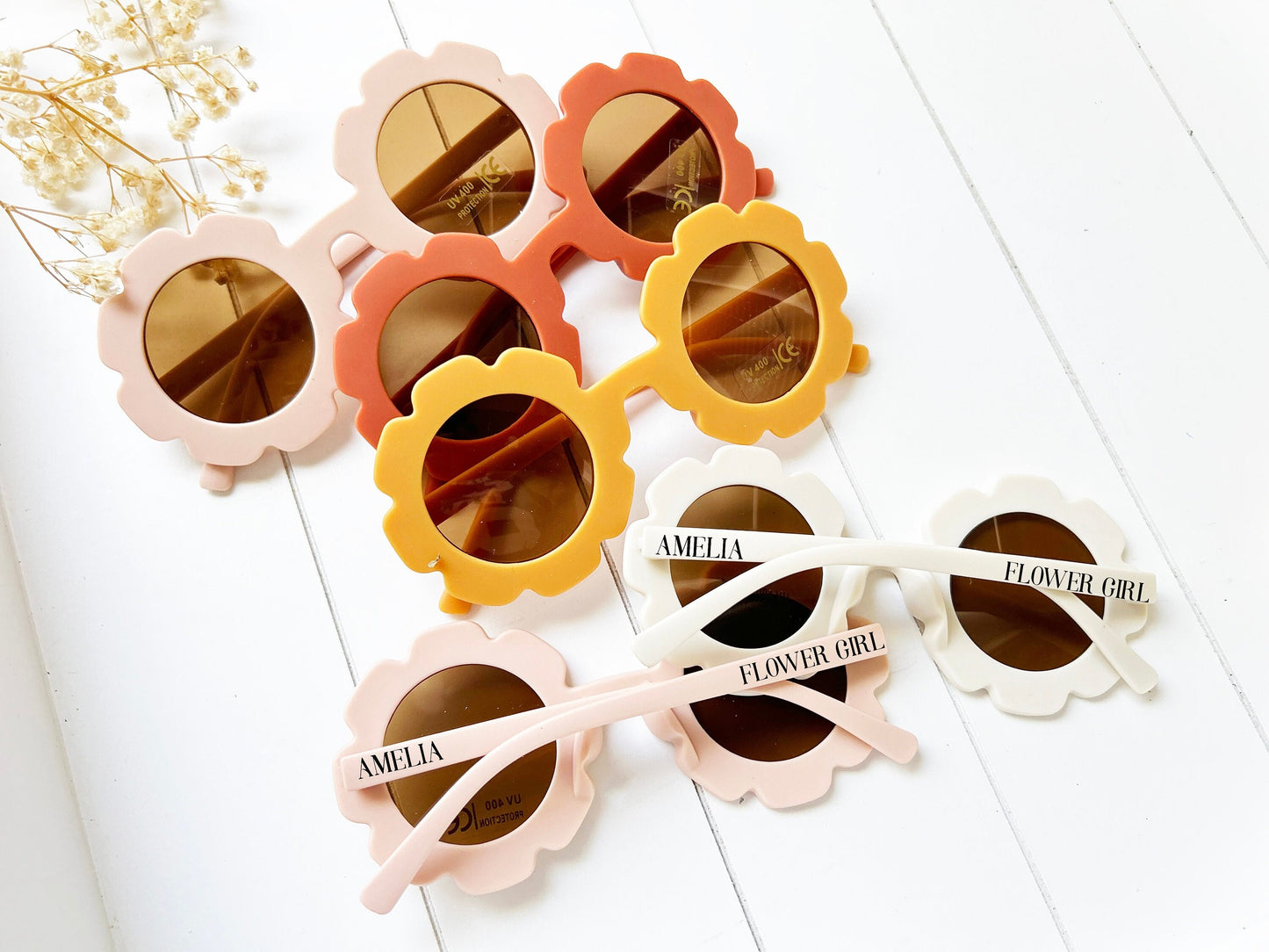 Personalized Flower Beach Sunglasses/ Kids Toddler Sunglasses/ Cute Kids Summer Sunglasses/ Flower Girl Sunglasses