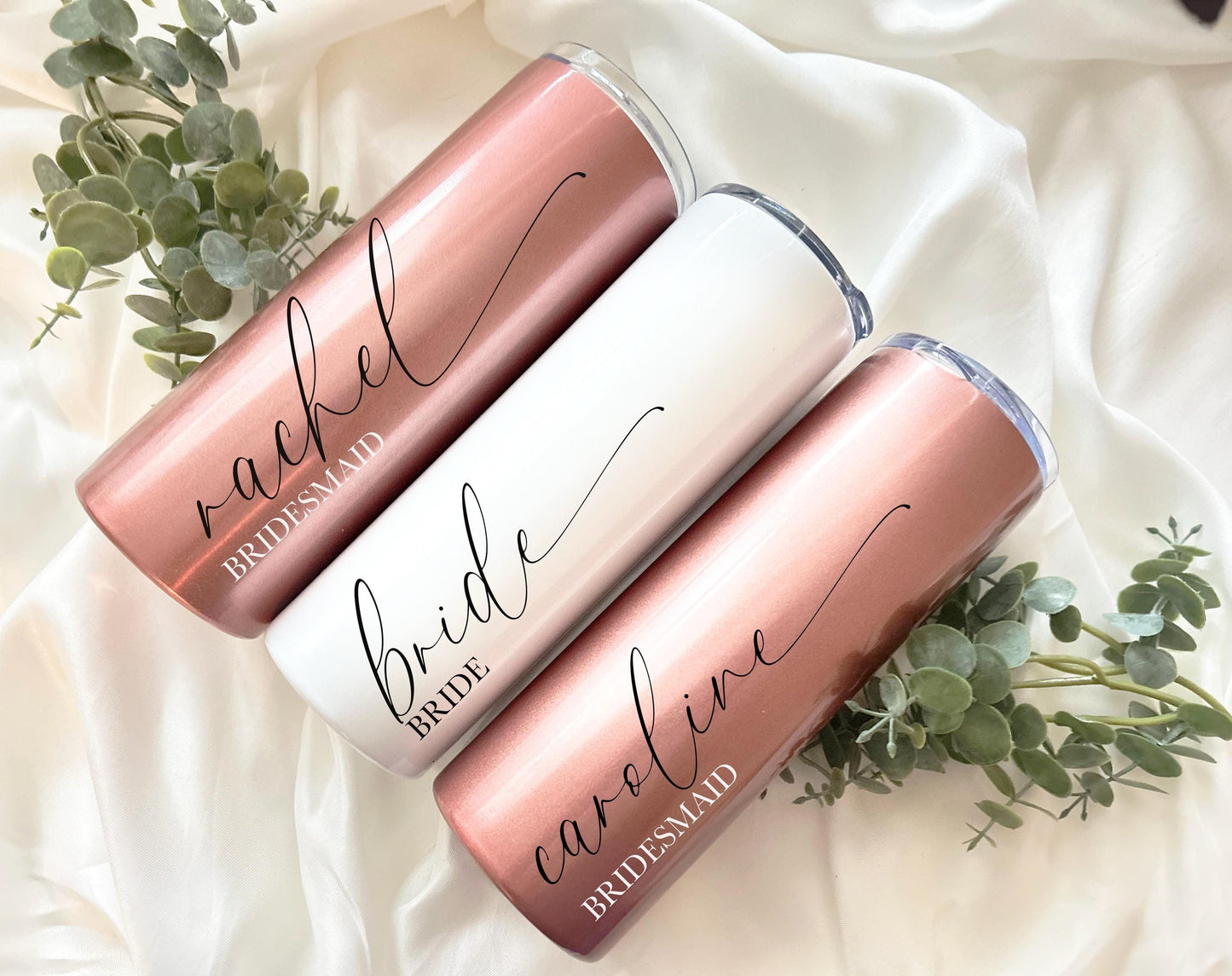 Bridesmaid Skinny Tumbler, Bachelorette Party Tumbler, Rose Gold Tumbler, Bridal Party Gift, Bridesmaid Proposal, Stainless Steel Tumbler