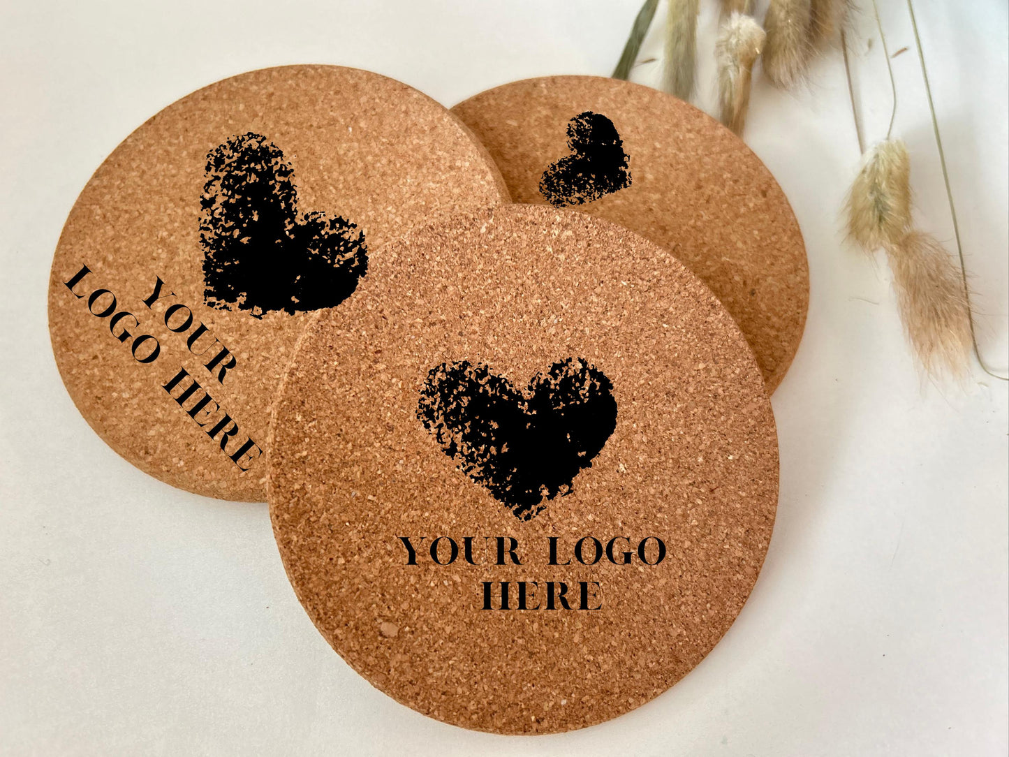 Bulk Custom Corporate Client Favor, Engraved Cork Coaster Gift, Unique Branding Favor, Set of 40 Coasters, Branded Marketing, branding idea