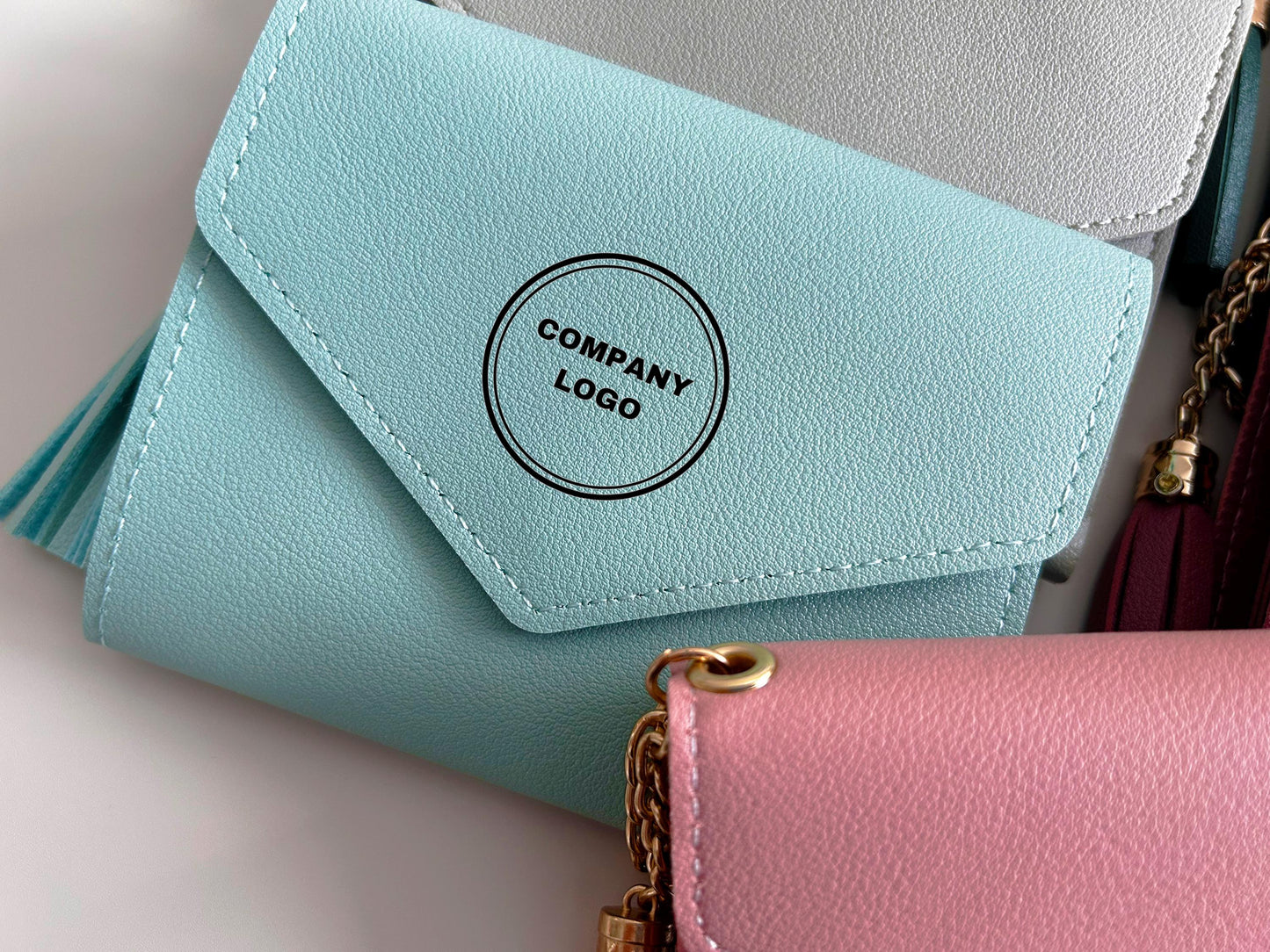 Custom Corporate Gift, Employee Appreciation Gift, Office Staff Corporate Gift, Mini Company logo wallets for women, bulk wallets