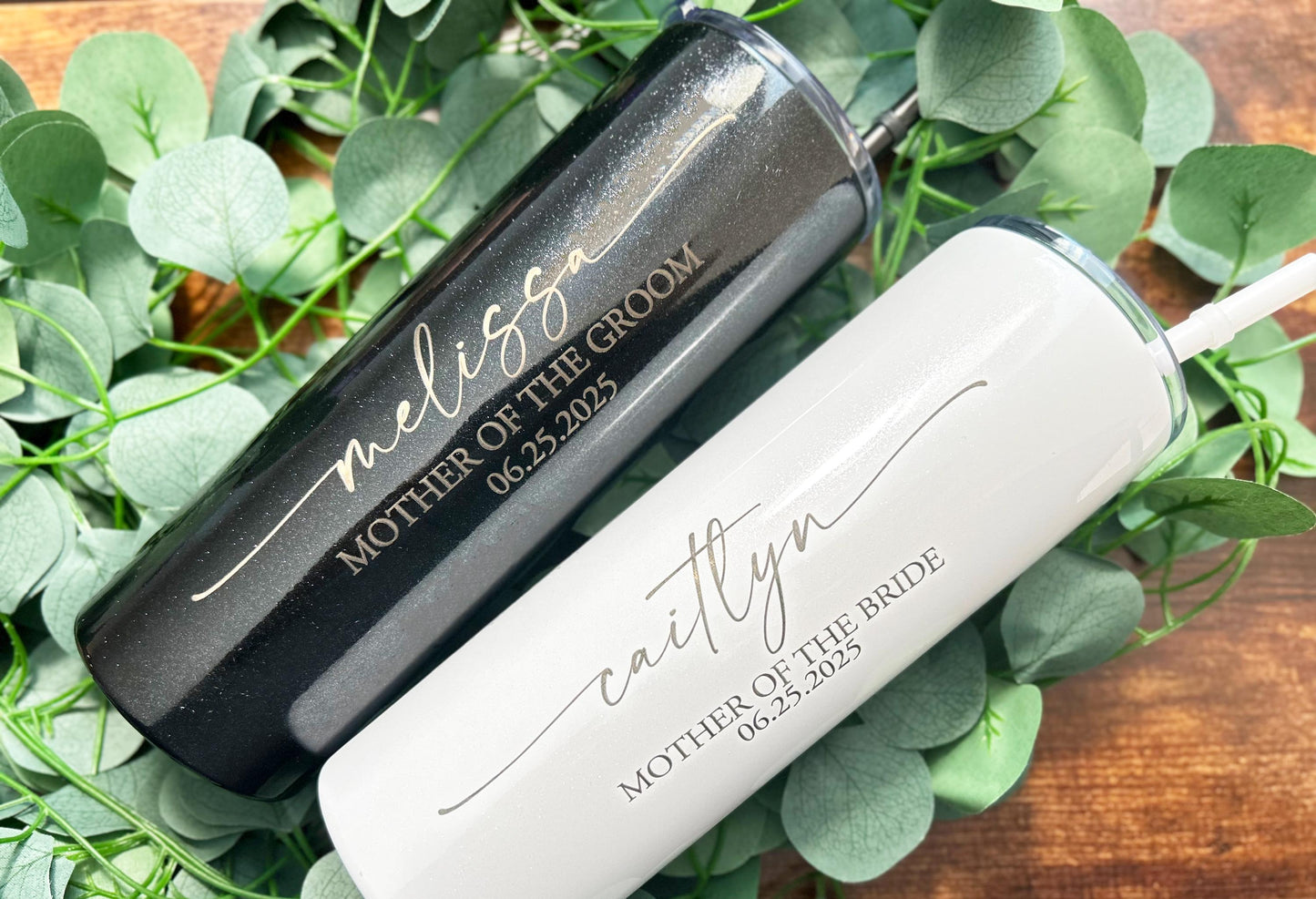 Engraved Personalized Mother of the Bride Tumbler, Mother of the Groom Tumbler, Custom Skinny Tumbler, Personalized Wedding Tumbler