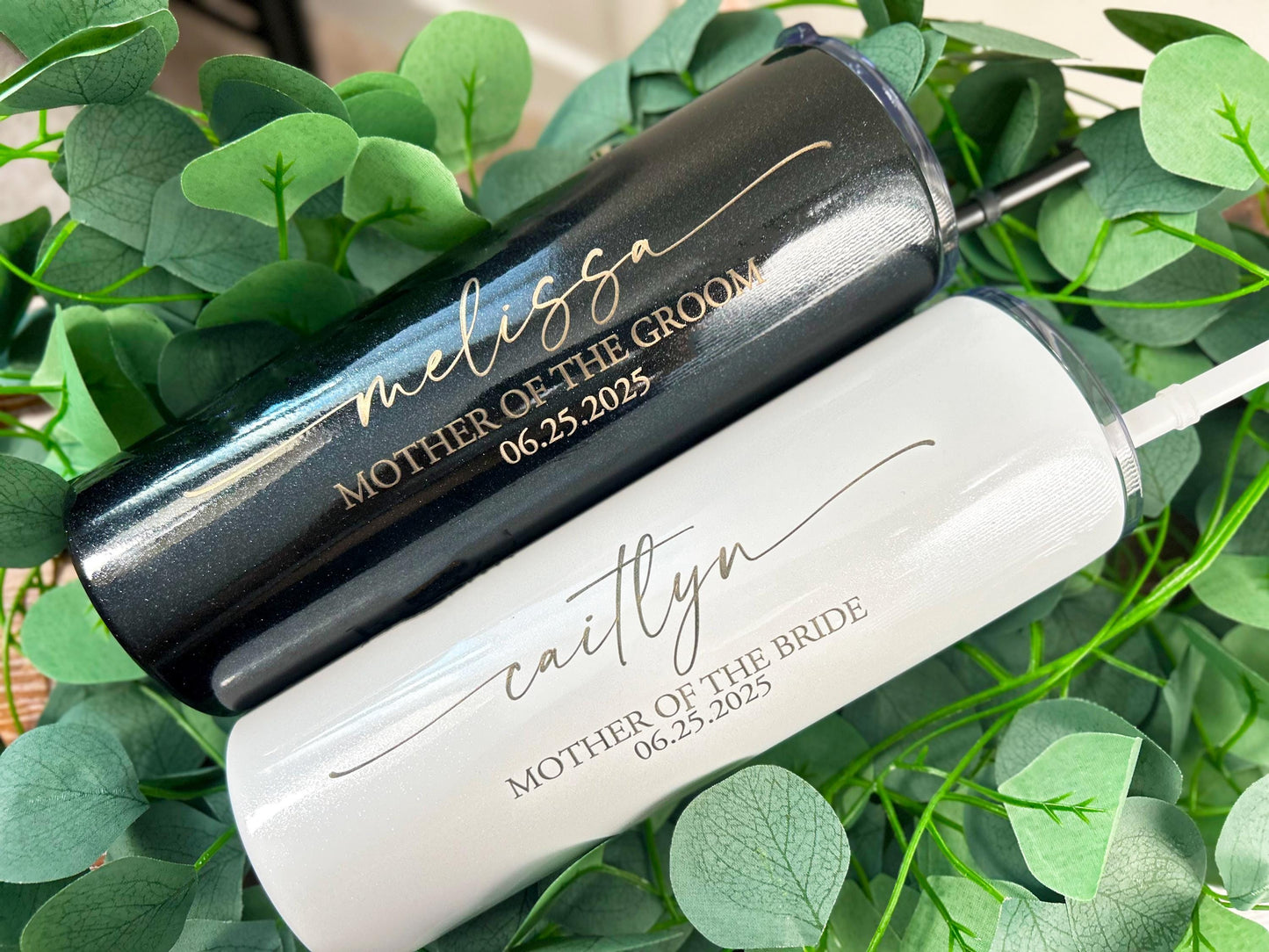 Engraved Personalized Mother of the Bride Tumbler, Mother of the Groom Tumbler, Custom Skinny Tumbler, Personalized Wedding Tumbler