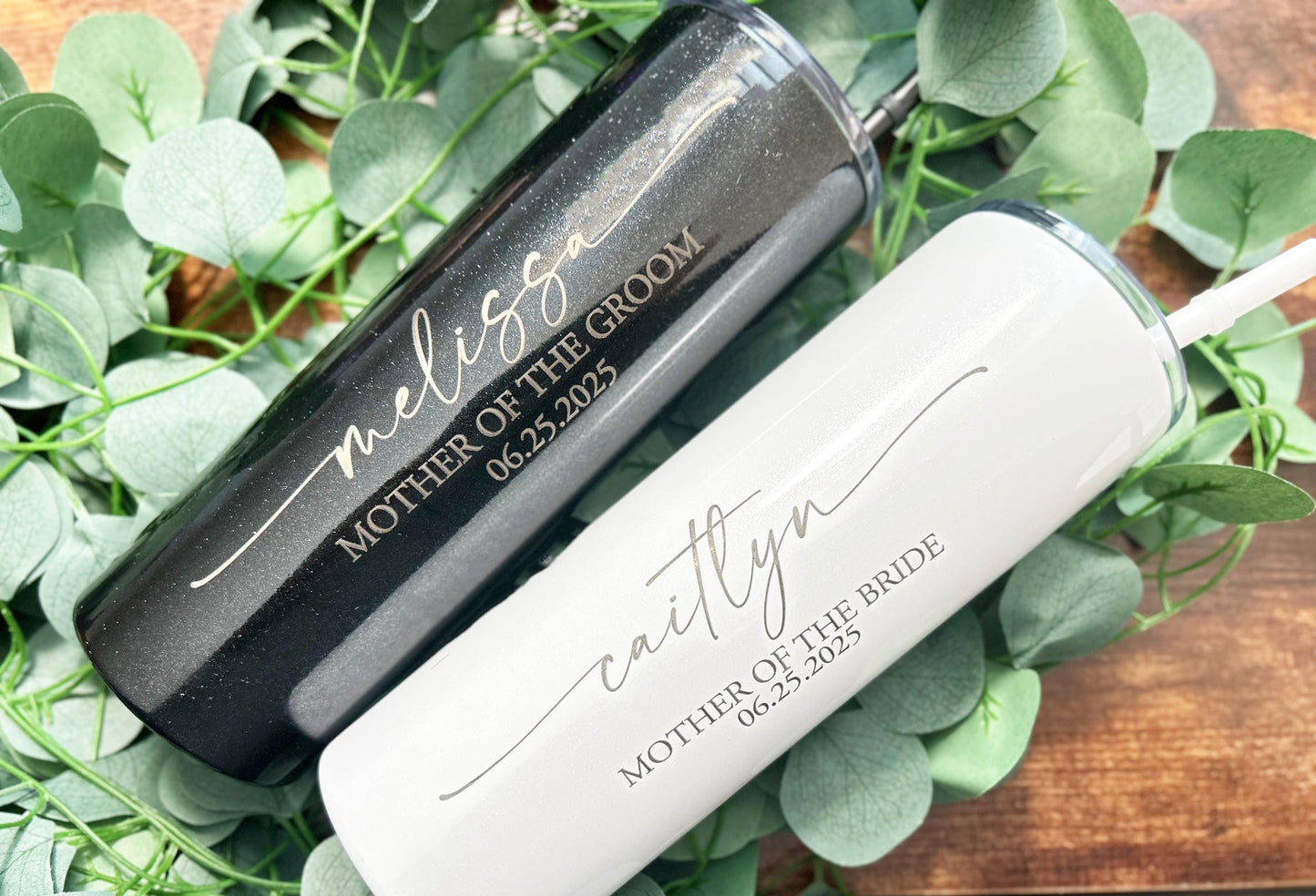 Engraved Personalized Mother of the Bride Tumbler, Mother of the Groom Tumbler, Custom Skinny Tumbler, Personalized Wedding Tumbler