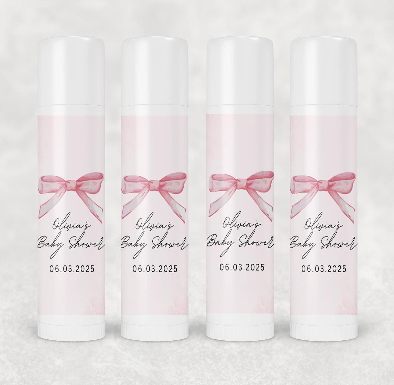 Pink Bow baby shower lip balm, Lip Balm for Guest favor, Party Favor for guests, Pink Baby Shower Return Favor, Bulk Pink Bow Favor