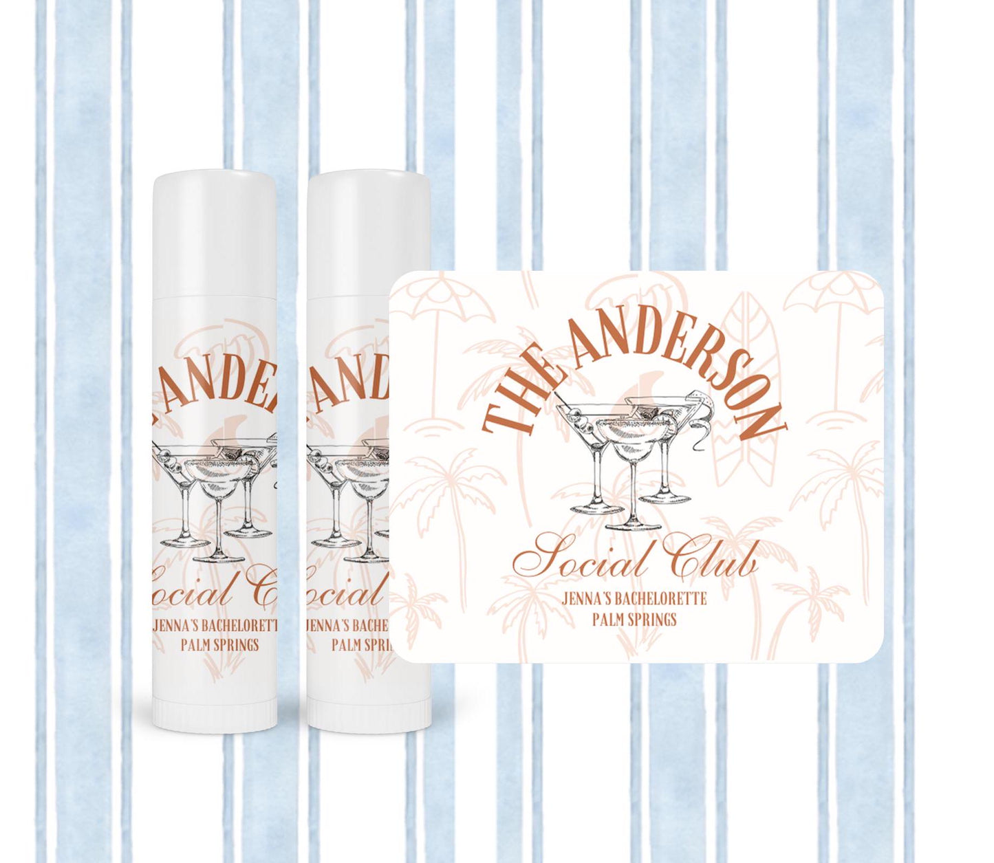 Bulk Bach Club lip balm Favor, Beach Bachelorette Party favor, Bach Social Club Party Favor, Lip Balm Favor, Custom Lip Balms, Set of 10