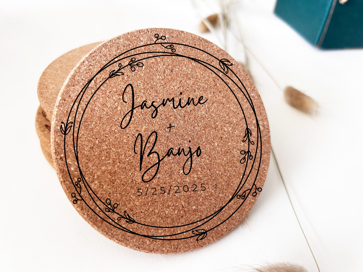 Personalized Wedding Coasters, Wedding Favor, wedding favor Favor, Unique Wedding Favor, Set of 100 Coasters, bulk wedding Engraved Coasters