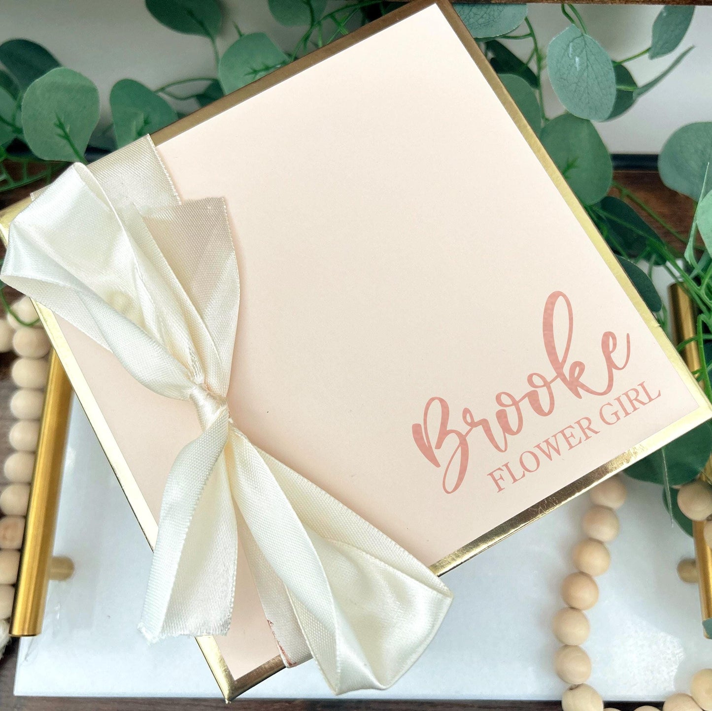 Elegant Foil Flower Girl Proposal Box, Personalized Gift Set with Custom Name, Will You Be My Flower Girl, Keepsake Wedding Box