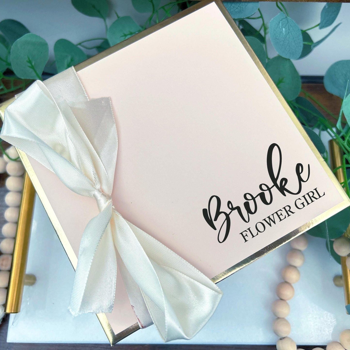 Elegant Foil Flower Girl Proposal Box, Personalized Gift Set with Custom Name, Will You Be My Flower Girl, Keepsake Wedding Box