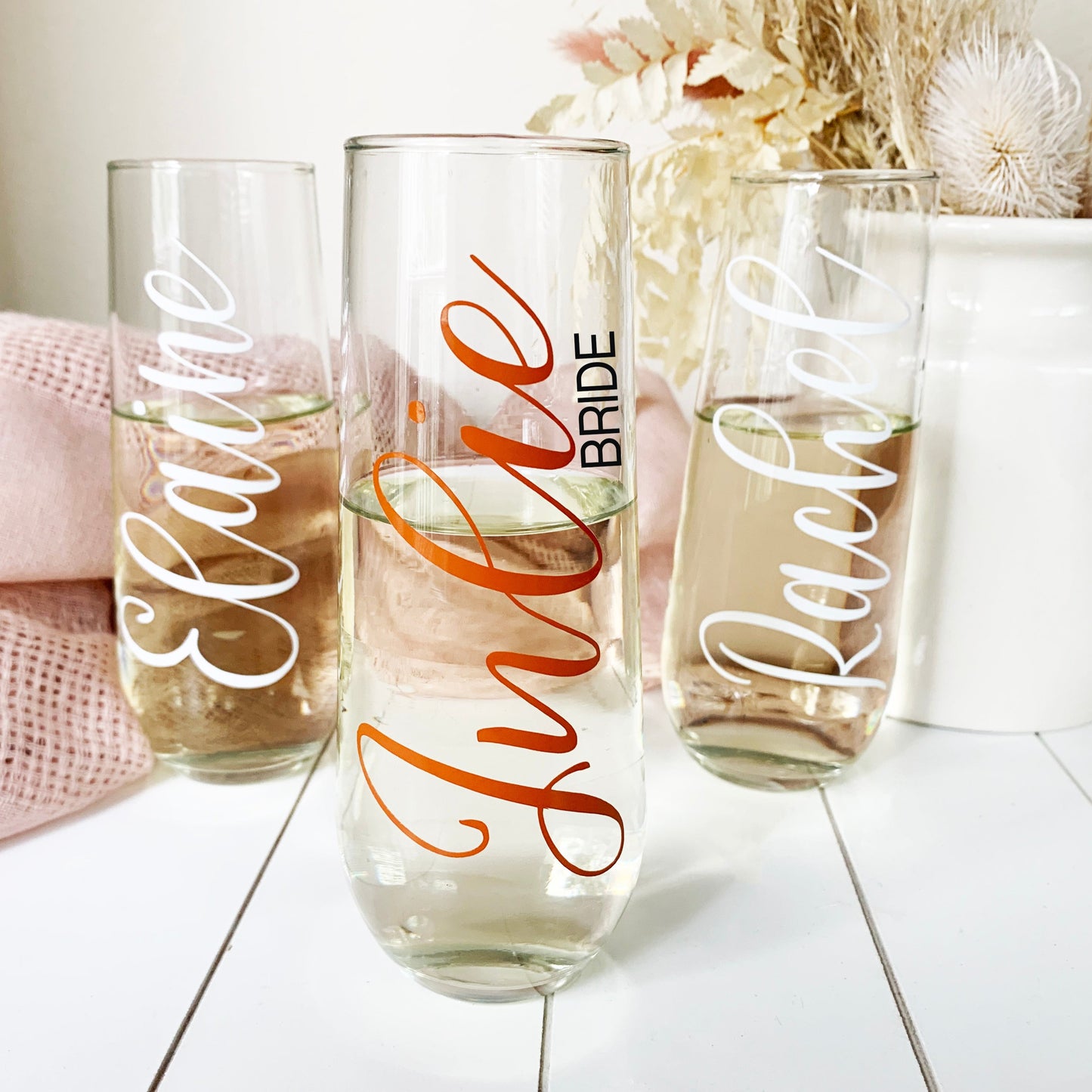 Champagne Flutes for Bridal Shower Celebration