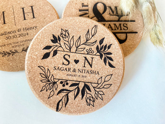 Custom Cork Coasters – Memorable Wedding Keepsakes