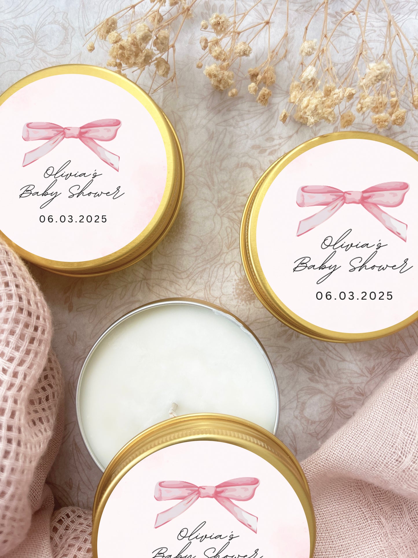 Pink Perfection – Baby Shower Candle Gift
