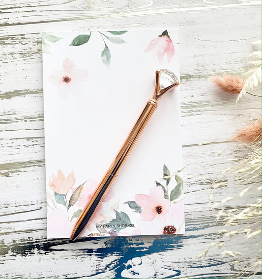 Bulk Bridal Shower favor, Notepad & pen Gift, Wedding Notepad, Gift For Bride Tribe, Bridal Shower Return Gift, Floral Notepad Favor
