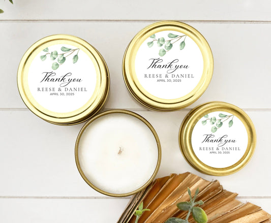 Wedding Candle Favor, Wedding Celebration Candle Favor, InExpensive Favor, 2oz. Favor for Guests, Rose Gold Candle Tin