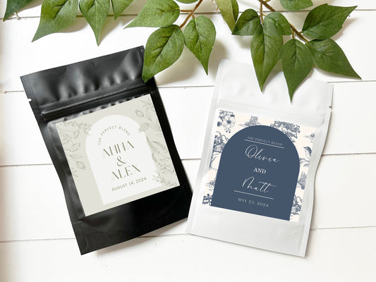 Personalized Coffee Bag/ The Perfect Blend Wedding Favor/ Coffee Wedding Favor Bag/ Coffee Pouch/ Custom Coffee Bag/ Wedding Favors