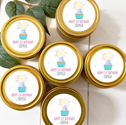 Bulk Personalized Birthday Candle Favor, birthday 2oz. Candle Favor, guest Favor, Bulk Candle Favor, Birthday return gift