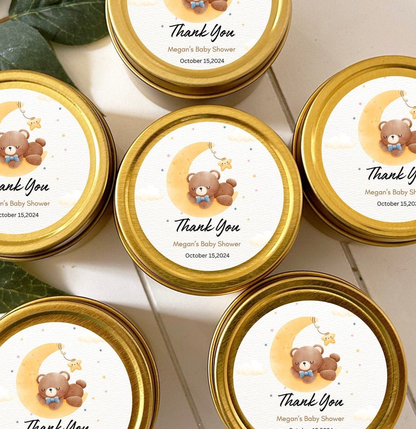 Animal Baby Shower Candle Favors | Handmade Personalized Candles | Woodland Theme Party Favors