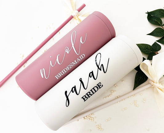 Personalized Bachelorette Party Tumbler, Tumblers for Bridesmaid, Maid of Honor, 2024 Girls Trip Gift, Wedding, Dusty Rose Tumblers