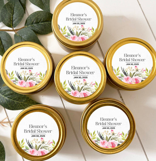Bulk Personalized Bridal Shower, Custom Candle favor for guests, 2oz. Candle Favor, Bridal party Favor, Bulk Candle Favor, Bride tribe Favor