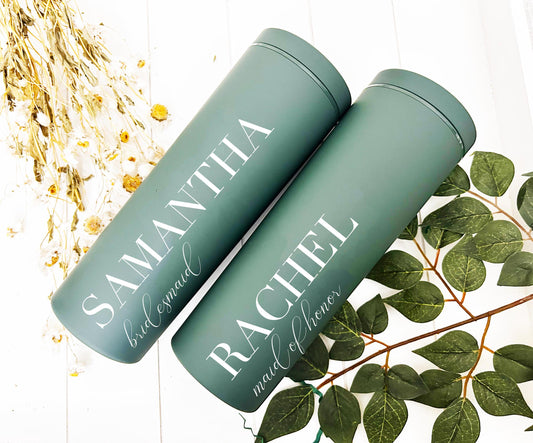 Bridesmaid Proposal Tumblers, Personalized Pine Needle Tumbler, Bridal Party Tumbler, Personalized Tumblers