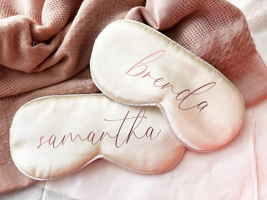 Personalized Eye Sleeping Mask – Bridesmaid Gift, Maid of Honor Gift, Custom Bachelorette Party Favor, Wedding Party Gift Idea