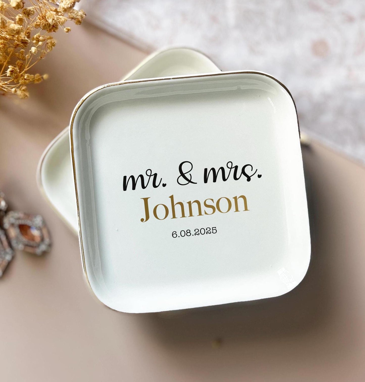 Ring Dish Gift for Bride, Trinket Dish for her, Gift for Bride, Personalized Jewelry Dish, Custom Dish, Mini gift for couple