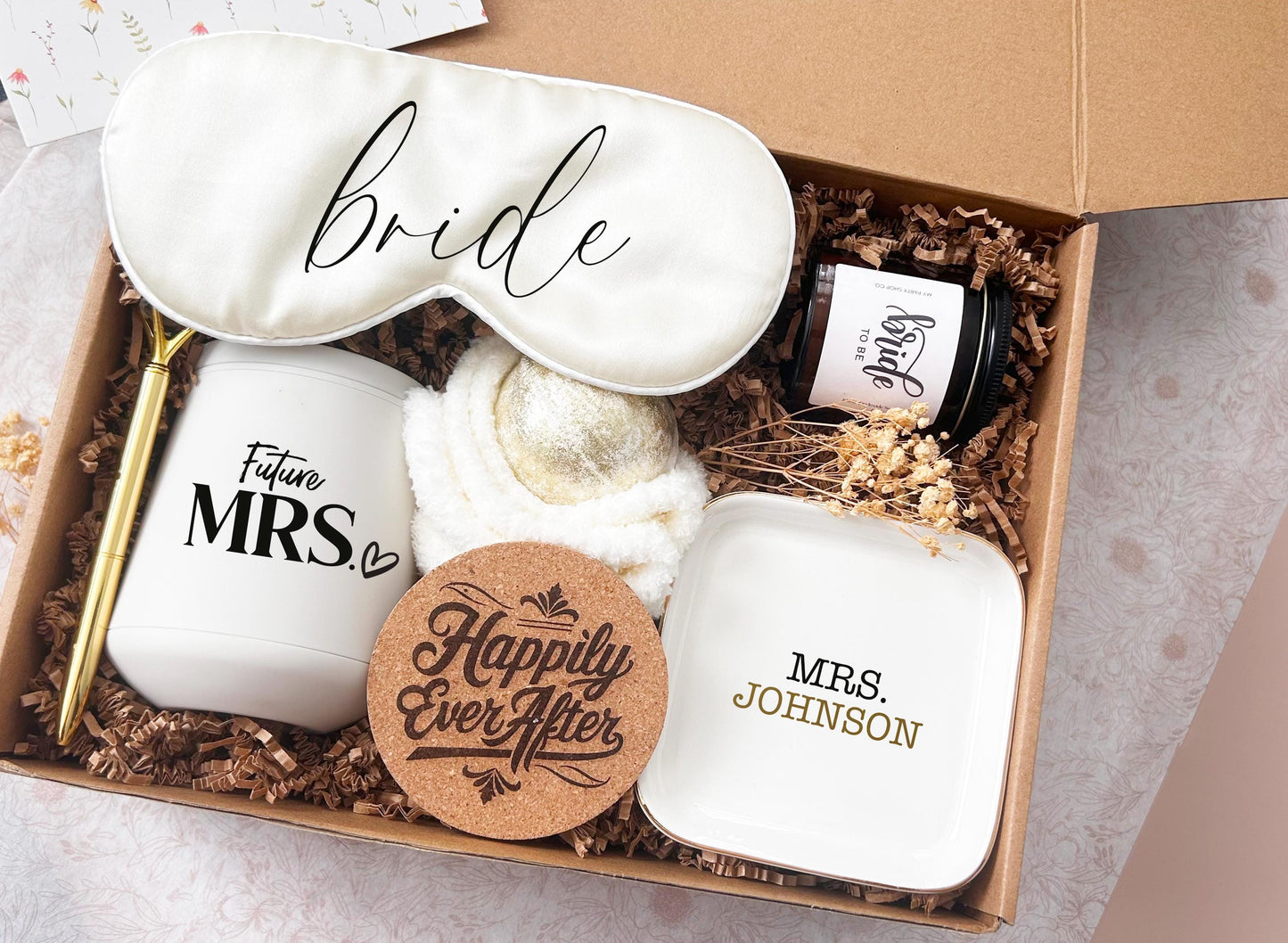 Personalized Engagement Gift for Bride/  Future Mrs. Gift Box/ Just Engaged Gift Set Wedding Gift Set Bride to be Gift Box