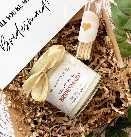 Mini Bridesmaid Proposal Gift/ Bridesmaid Candle Gift/ Will you be my Bridesmaid/ Maid of Honor Gift Idea/ Boho Wedding gift/ Gift Under 20