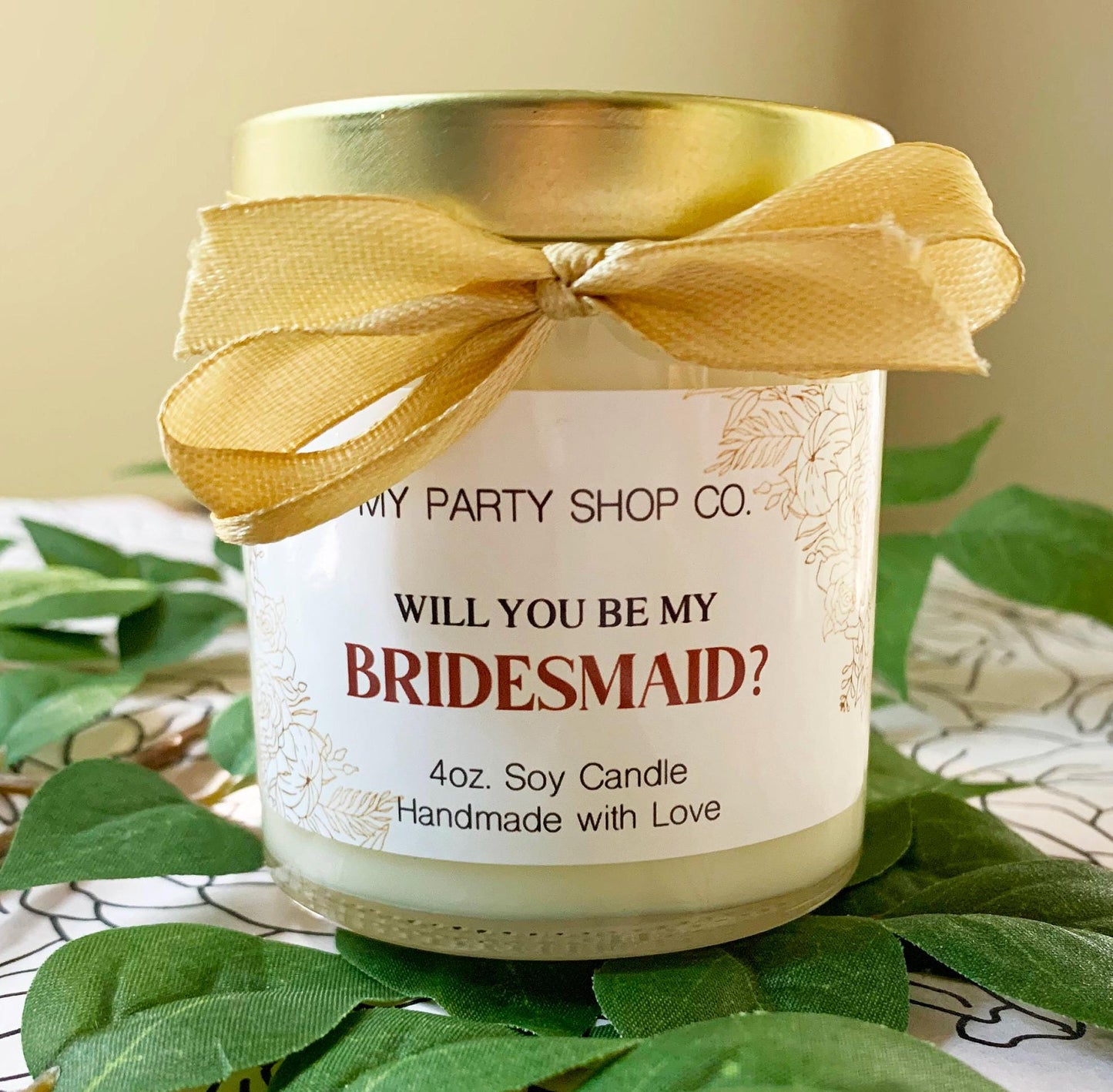 Mini Bridesmaid Proposal Gift/ Bridesmaid Candle Gift/ Will you be my Bridesmaid/ Maid of Honor Gift Idea/ Boho Wedding gift/ Gift Under 20