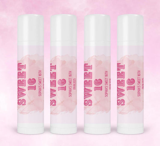 Bulk birthday lip balm, Sweet 16 Birthday Party Guest favor, lip balm Favor, birthdaay Party Favor, Bulk lip balm Favor for Girl Friends