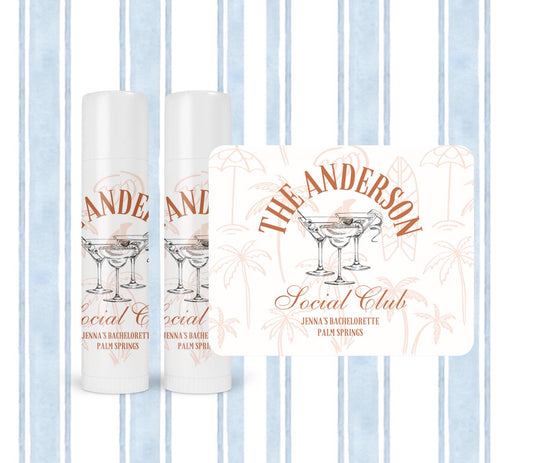 Bulk Bach Club lip balm Favor, Beach Bachelorette Party favor, Bach Social Club Party Favor, Lip Balm Favor, Custom Lip Balms, Set of 10