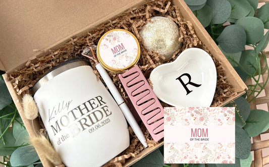 Personalized Tumbler Gift set for Mother of the Bride, Wine Tumbler for MOB, Wedding gift for Mother, Mothers day gift Set