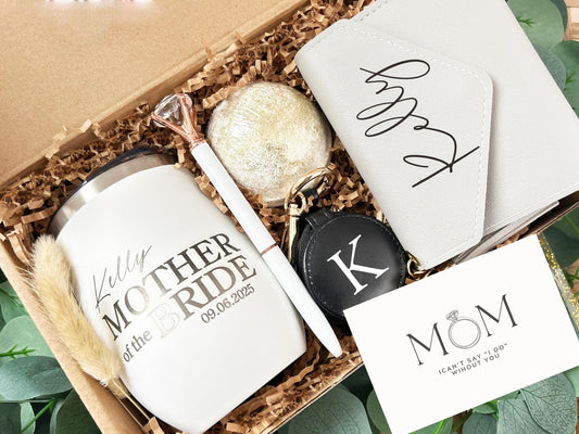 Personalized Tumbler Gift set for Mother of the Bride, Wine Tumbler for MOB, Wedding gift for Mother, Mothers day gift Set