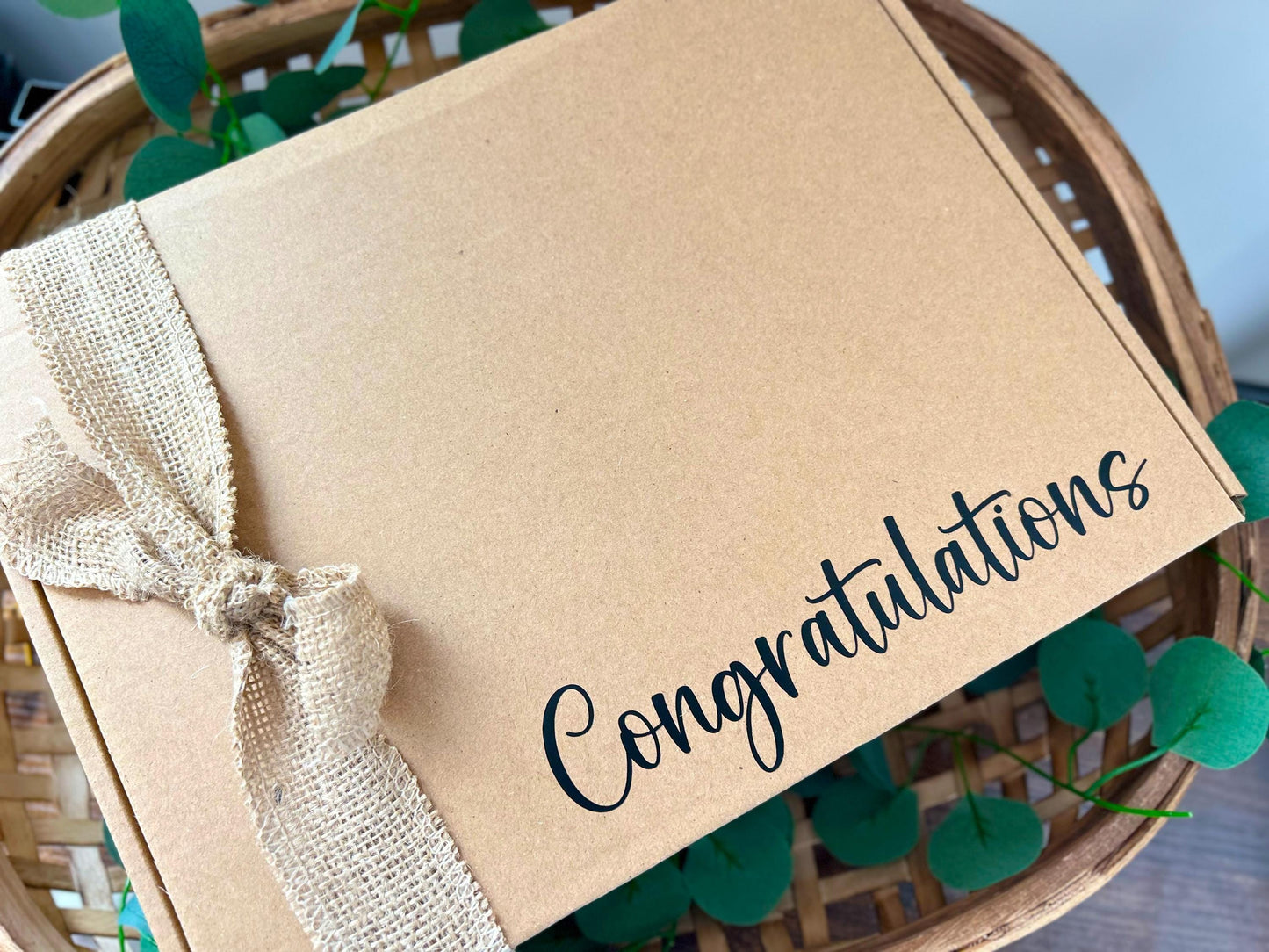 Elegant Congratulations Gift Basket for Newlyweds, Engaged Couples - Mr. & Mrs. Wedding Celebration Set