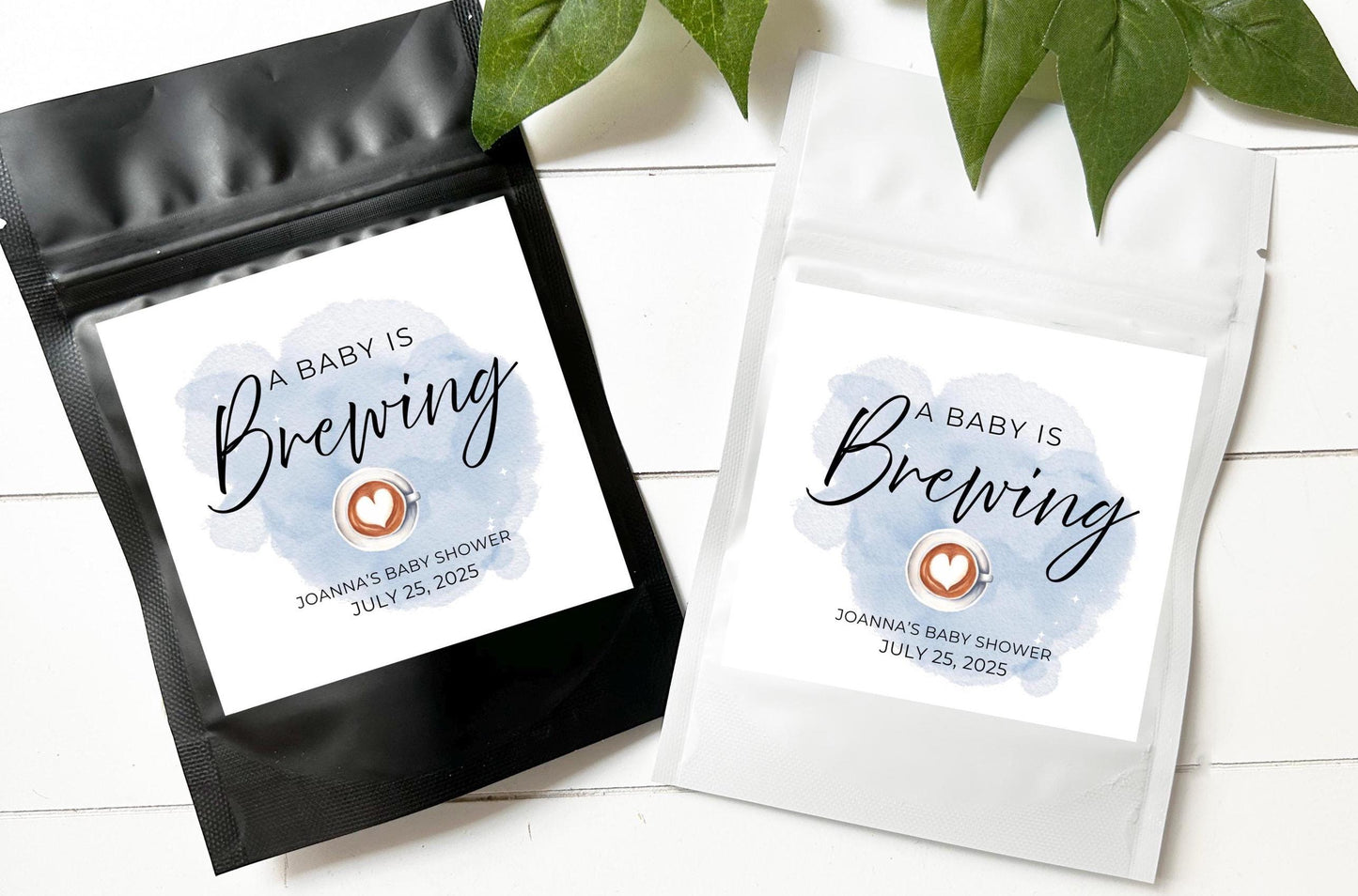 A Baby Is Brewing Coffee Favor Bag Baby Shower Coffee Bag Coffee Bar Party Favor Personalized Coffee Pouch Resealable Bag Coffee Bean Favors