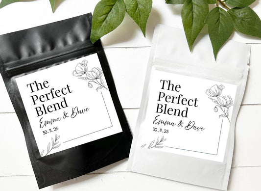 Personalized Coffee Bag/ The Perfect Blend Wedding Favor/ Coffee Wedding Favor Bag/ Coffee Pouch/ Custom Coffee Bag/ Wedding Favors