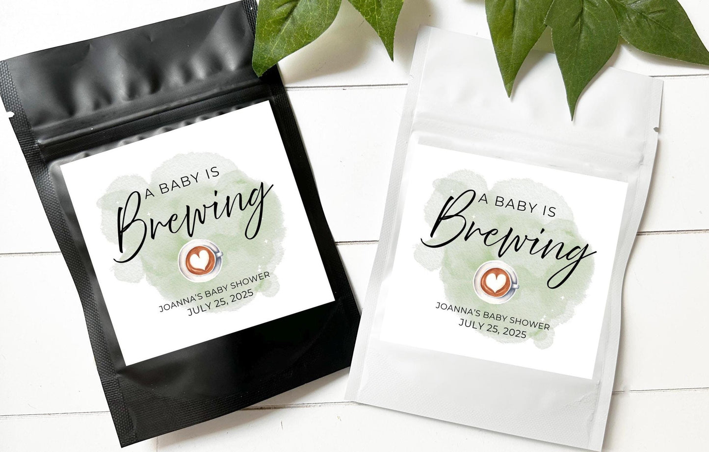 A Baby Is Brewing Coffee Favor Bag Baby Shower Coffee Bag Coffee Bar Party Favor Personalized Coffee Pouch Resealable Bag Coffee Bean Favors