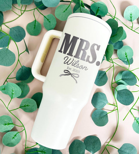 Engraved Custom Tumblers  for Couple/ 40oz Custom Cups/ Gift for Newly Wed/ Bride and Groom Engraved Cups/ Engagement Gift for Newly Married