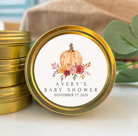 Bulk Fall Baby Shower Candle Favor, Pumpkin Guest favor, Baby Shower Return Gifts, Bulk Round Candle Favor, Shower Return, Thank You Favors