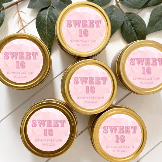 Glow & Celebrate – Sweet 16 Candle Favors