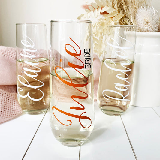Champagne Flutes for Bridal Shower Celebration